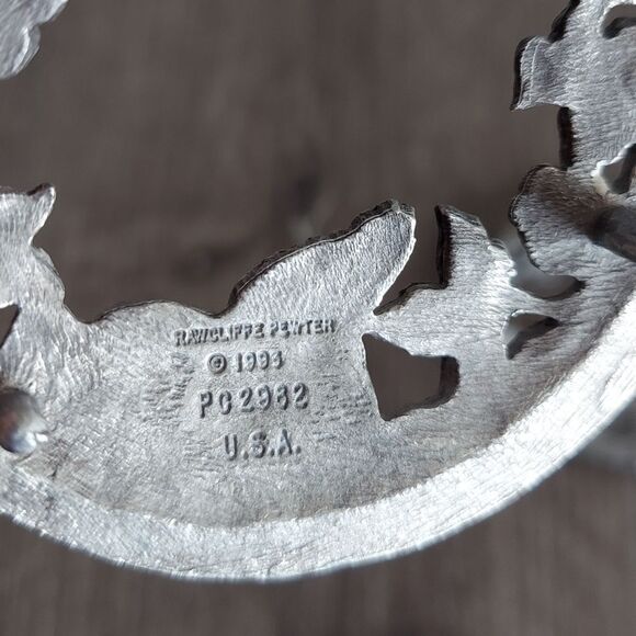 Vintage 1990-1993 Rawcliffe Pewter Potpourri Candle Jar Topper Lid Cover - Picture 4 of 6